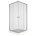 Душевой уголок Bauedge Stil Hit TY0034 с поддоном 80x80x195, прозрачное закаленное стекло, хромированный профиль