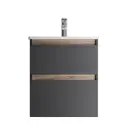 Тумба под раковину подвесная Am.pm M88-FHX0552BM-WCC0552WG64 55см цвет черный, с раковиной