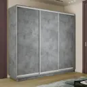 Шкаф-купе Мебельная Компания Е1 3 дверный 240x210x60 см 9 полок ЛДСП цвет бетон