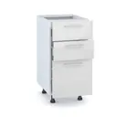 Шкаф - стол 40см с тремя ящиками Джаз Н400-3Я Белый/ Белый глянец