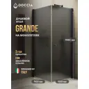 Душевой уголок Doccia GLASS90ypt/GRMT/6BL угол 90x90см черный профиль эффект стекла матовый