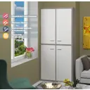 Стеллаж с полками Мэрдэс СУ(ш2в2)+4ФГ 96x216x34 см нагрузка до 30 кг ЛДСП цвет нельсон/белый