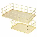 Органайзер для косметики Monte vita 272483 16x6.3x24 см металл цвет золотой 2 шт.