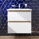 Тумба AM.PM X-Joy M85A-FHX0652-WC0652WG подвесная, 65 см, 2 ящика, белый глянец, с раковиной