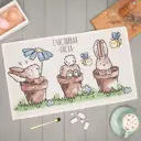 Полотенце Доляна Озорные зайцы для кухни 36x60 см цвет синий