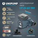 Циркуляционный насос Unipump 76681 25/6 180 чугун с гайками 1"
