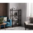 Стеллаж с полками Лофт A1 home 4 полки 90x140x31 см металл цвет дуб ниагара
