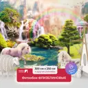 Фотообои флизелиновые Первое Ателье Единороги в лесу с радугой pw72274 300x250 см