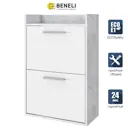Шкаф для обуви Beneli 59x90.1x28 см 2 полки ЛДСП цвет белый