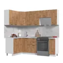 Кухонный гарнитур Kameol Азазель УТ000588948 230x217x130 см ЛДСП цвет белый, дуб вотан