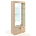 Шкаф-витрина 85x200 см с накопителем Универсал №164-С с дверьми дерево/стекло цвет дуб-сонома