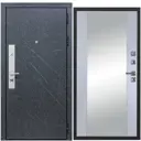 Входная дверь Diva STR МХ-26 205x86см правый цвет Д15 силк маус/гранит лава оникс с зеркалом