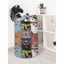 Корзина для хранения Joyarty Колоритные котики 40x60x40 см войлок цвет бирюзовый/бордовый/серый