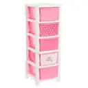 Комод Соломон 5 ящика 42x52x127 см пластик цвет розовый 6880937