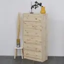 Комод Dipriz Комод раст 6 ящиков, высокий 6 ящиков 62x30x130 см массив сосны цвет натуральная сосна