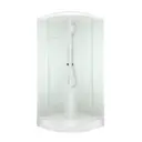 Душевая кабина Domani-Spa Delight Slim 88, размер 80x80x218 см низкий поддон, белые стенки, сатин-матированное стекло