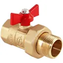 Кран шаровой с американкой прямой Галлоп 103261 DN20 PN16 3/4" НР-ВР латунь ручка бабочка