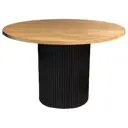 Кухонный стол круглый Hesby Колизей 115x115 см МДФ, шпон цвет дуб, черный