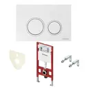 Комплект 4 в 1 Tece S401103 инсталляция для подвесного унитаза Tecespring с белой глянцевой панелью смыва R