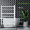 Полотенцесушитель электрический Primoclima Step E White 150x800 мм 126 Вт с терморегулятором лесенка цвет белый матовый