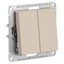 Выключатель встраиваемый Systeme electric AtlasDesign ATN001251 2 клавиши цвет бежевый 2 шт.