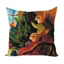 Подушка декоративная Zaberite Новогодняя елка Семья зайчиков 3910, 40x40 см