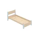 Кровать Solarius Мишка реечное основание mkr-obiv-rs3-gol70-190 80 x 80 x 200 см дерево цвет бежевый/голубой