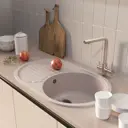 Мойка для кухни Mixline NL-TM16 89x53 см глубина чаши 180 см искусственный камень цвет песочный