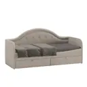 Кровать Трия Адель с мягкой спинкой 205x100x85 см ЛДСП цвет мокко