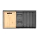 Мойка для кухни врезная Lemark TABAGA 820 44x82 см глубина чаши 37.48 см нержавеющая сталь цвет графит