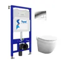 Комплект Teymi T70747 5 в 1: Инсталляция Aina 52, клавиша смыва Kati хром, подвесной унитаз с микролифтом Iva, крепеж