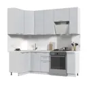 Кухонный гарнитур Стендмебель Бетоны угловой высокий 170x237x120 см ЛДСП цвет белый/бетон снежный