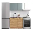 Кухонный гарнитур Атмосфера Simple 1 м Пыльный зеленый/ Дуб золотой крафт 100x202x53 см ЛДСП цвет зеленый/дуб крафт золотой
