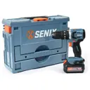 Дрель-шуруповерт аккумуляторная ударная бесщеточная Senix PDHX2-M2 Set, 20 В Li-Ion 1x4 Ач