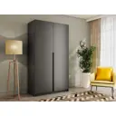 Шкаф распашной Мебельная компания е1 LCK_M1_1200_DM 121x220x52.5 см ЛДСП цвет серый диамант