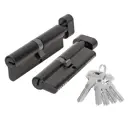 Цилиндровый механизм Fuaro (200 ZM/100) 2000ZM Knob 100 (50+10+40) BL-24 черный 5Key с вертушкой