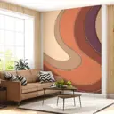 Фотообои флизелиновые Urban Style Абстрактные волны оранжевые UST2801, 200x270 см
