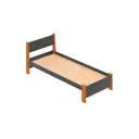 Кровать Solarius Мишка сплошное основание mkr-obiv-rs17-olha100-200-full 110 x 80 x 210 см дерево цвет темно-серый/ольха