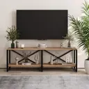 Стеллаж с полками Лофт A1 home 2 полки 134x44x34 см металл цвет дуб канзас