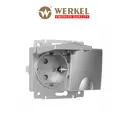 Розетка двойная встраиваемая Werkel W1172206 с заземлением, цвет серебряный