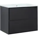 Тумба под раковину Aquanet Милан 80 цвет черный глянец