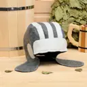 Шапка для бани Танкист войлок бело- серая