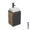 Комплект тумба под раковину BAUEDGE Blackwood 40 BD2368 раковина 33x28 и смеситель