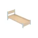 Кровать Solarius Мишка сплошное основание mkr-obiv-rs3-gol80-190-full 90 x 80 x 200 см дерево цвет бежевый/голубой