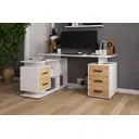 Компьютерный стол Микон СКМ-3К 150x75x110 см ЛДСП цвет белый/коричневый