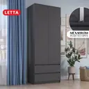 Шкаф Letta 80x205x46 см ЛДСП цвет серый графит