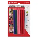 Стержни для клеевого пистолета Brauberg 670315, 7x100 мм, разноцветные, 12 шт
