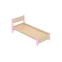 Кровать Solarius Мишка сплошное основание mkr-obiv-rs3-roz70-200-full 80 x 80 x 210 см дерево цвет бежевый/розовый