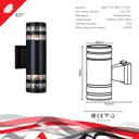 Светильник уличный настенный Reluce 86227-9.2-002ct 2*e27 bk 40 Вт IP65 цвет черный