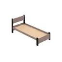 Кровать Solarius Мишка сплошное основание 90 x 80 x 200 см дерево цвет мокко мусс;оникс